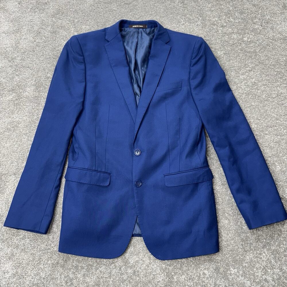 Vitarelli Italy Blue 2 Button Blazer 40R Sport Coat Suit Jacket Lined Modern Fit